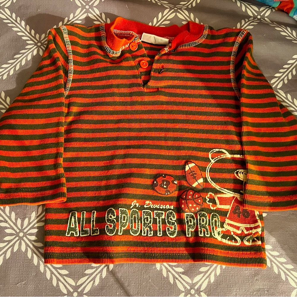 Boy orange striped long sleeve top size 24mths